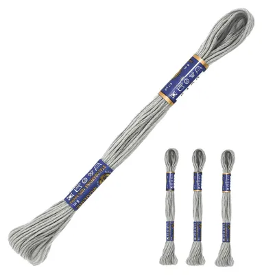 3 Docken Stickgarn / Sticktwist 100% Baumwolle Stickerei silbergrau