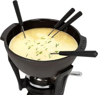 Zdjęcie produktu dla Elektryczne urządzenie do fondue serowego, żeliwne, 900 ml, czarne, dla 2–4 osób