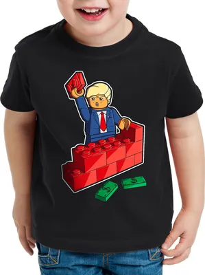 Produktbild von style3 Baustein Präsident Kinder T-Shirt usa vereinigte staaten mauer