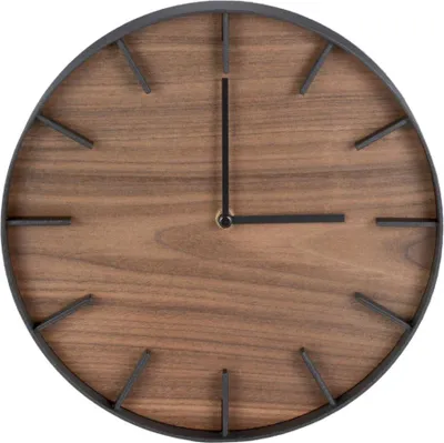Immagine prodotto di Orologio da parete Yamazaki RIN in metallo e legno nero marrone scuro 26cm design moderno 04108