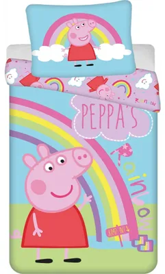 Imagen del producto de Juego de sábanas Peppa Pig, diseño arcoíris