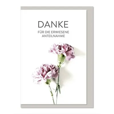 Produktbild von Trauerdankkarten ohne Blumenspende, 115 × 165 mm, mit Briefumschlag, 5 Stück