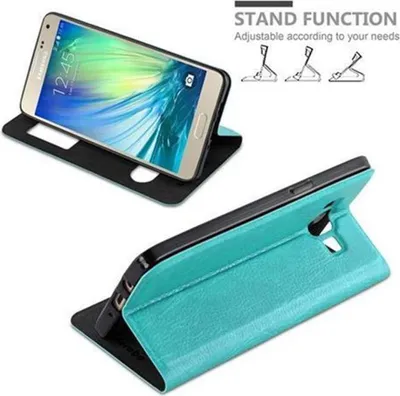 Produktbild von Cadorabo Schutzhülle für Samsung Galaxy A3 2015 Hülle in Türkis Handyhülle Book Case Cover Etui