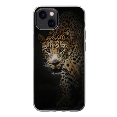 Produktbild von MuchoWow® Handyhülle Schutzhülle Hülle für iPhone 13 mini Leopard - Wilde Tiere - Licht Silikon Softcase Handy Hülle - Softcase