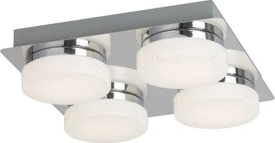 Image de Rabalux 5664 Spot de plafond Hilary, 20 W, 4000 K, 1600 lm, blanc argenté, blanc neutre, style moderne, 28 x 28 cm