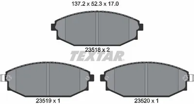 Produktbild von Textar Bremsbeläge vorne für Hyundai Galloper I II Mitsubishi Galloper 2,5-3,0