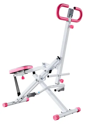 Produktbild von Kniebeugenmaschine für tiefe Kniebeugen, zusammenklappbares Trainingsgerät, Gesäßtrainer mit 5-stufig verstellbarem Sitz, Heimtrainingsgerät für Gesäß & Beine, Glute Machine weiß + Pink