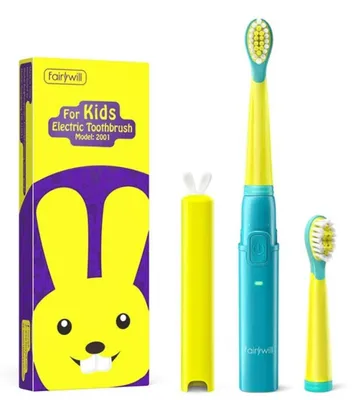Produktbild von Elektrische Kinderzahnbrste FairyWill Sonic Toothbrush FW-2001 mit Schalltechnologie, Gelb-Blau