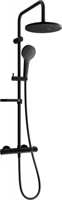 Obrázek produktu pro Mexen KX05 odkrytý sprchový set s dešťovou sprchovou hlavicí a termostatickou sprchovou baterií, Černá - 771500591-70