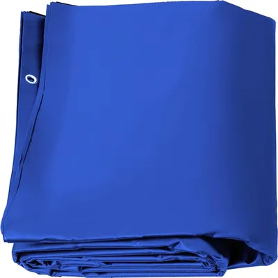 Image de Couverture de sécurité pour piscine, couverture pour piscine enterrée 13 x 26 pieds, couvertures de piscine en PVC bleu, couverture de sécurité rectangulaire pour piscine, couverture d'hiver pour piscine, couverture de sécurité solide pour piscine, couverture de protection hivernale pour piscine