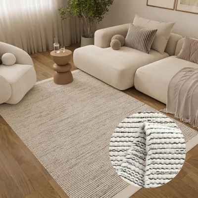 Produktbild von Tapiso HAND MADE Teppich LONI flach, pflegeleicht, Wolle & Baumwolle, modern 250 x 350 cm