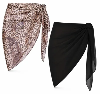 Produktbild von 2 Stück Sarong Coverups für Frauen Badeanzug Wrap Badeanzug Rock Bikini Bademode