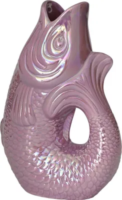 Produktbild von Gift Company Vase Monsieur Carafon S, Dekovase in Fisch-Form, Steingut, Rainbow Violett, 25.2 cm, 1087403091
