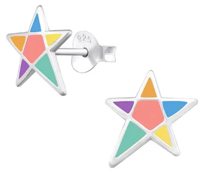 Produktbild von Kinder-Ohrstecker: 925 Silber Ohrringe „Stern“