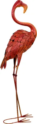 Produktbild von Metall Garten-Figur Flamingo 95cm rostig Dekofigur groß Gartendeko Deko-Skulptur Tierfigur Vogel
