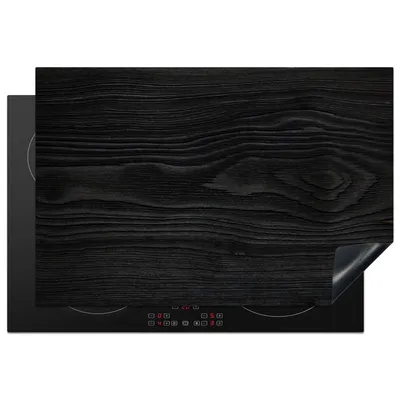 Obrázek produktu pro KitchenYeah® Krycí deska na sporák černá - vzhled dřeva, 76x51cm, dekorace do kuchyně, keramická krycí deska na sporák, krycí deska na varnou desku