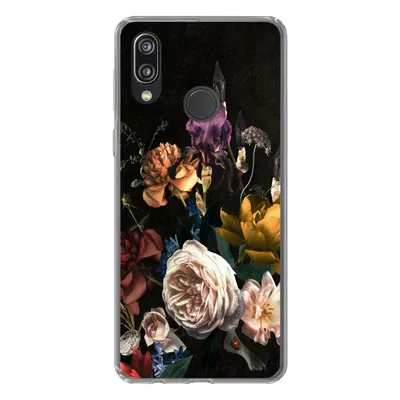 Produktbild von MuchoWow® Handyhülle Schutzhülle Hülle für Huawei P20 Lite (2020) Blumen - Rosen - Muster Silikon Softcase Handy Hülle - Kartenhalter