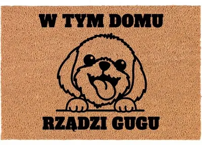 Produktbild von TabPrint Kokos Fußmatte Eingang Personalisiert 60x40cm Hunde Design