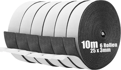 Produktbild von Schaumstoffband 25 mm x 3 mm x 10 m, für Fenster und Türen, selbstklebend