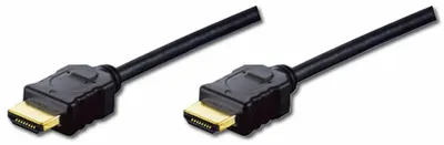 Produktbild von Digitus HDMI High Speed mit Ethernet Anschlusskabel, 2 m, HDMI Typ A (Standard), HDMI Typ A (Standard), 1920 x 1080 Pixel, 3D, Schwarz