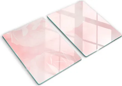 Produktbild von Glasschneideplatte - Herdabdeckplatte - 2x40x52 cm -Schneidebrett - Spritzschutz - Pastellhintergrund Rosen