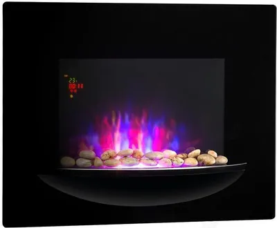Obrázek produktu pro Klarstein Feuerschale - Elektrický nástěnný krb, 1800 W, elektrický ohřívač s ventilátorem, 2 nastavení ohřevu, iluze plamene, funkce adaptivního startu, týdenní časovač, dálkové ovládání, černá