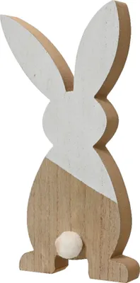 Produktbild von Dekofigur Hase 29,5cm Holz Natur / Weiß