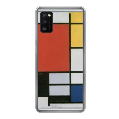 Produktbild von MuchoWow® Handyhülle Schutzhülle Hülle für Samsung Galaxy A41 Komposition 2 in Rot Blau und Gelb - Piet Mondrian Silikon Softcase Handy Hülle - Mobiltelefon