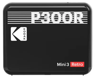 Image de Imprimante photo pour smartphone Kodak P300RBWB Mini 3 Retro, noire, avec plastification 4PASS™