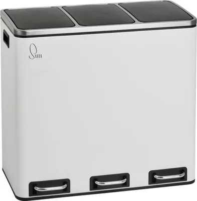 Produktbild von SVITA TM3X18 Treteimer 54 Liter 3x 18L weiß Abfalleimer Mülleimer Mülltrennung Stahl
