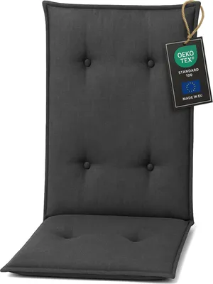 Produktbild von Pillows24 Sitzkissen Stuhl Outdoor - 120x50x8 cm / Graphit / Abgesteppt – Kissen, Stuhlsitzkissen, Sitzpolster für Gartenmöbel