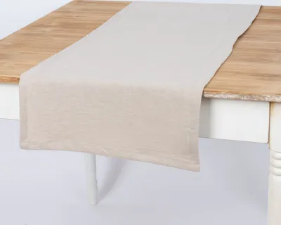 Produktbild von SCHÖNER LEBEN. Tischläufer Bio Ramie Leinenoptik uni steingrau