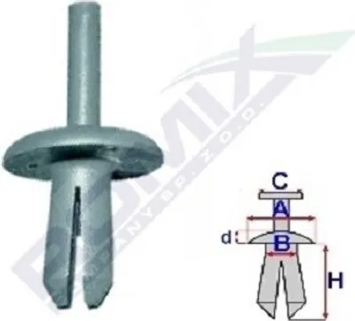 Zdjęcie produktu dla 10x ROMIX Clip Listwa ozdobna / ochronna A82016 do VOLVO C30 (533) 6 mm 14,3 mm