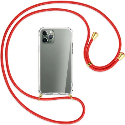 Produktbild von Handykette Backcover-Schutzhülle mit Band (Metall goldfarben) für Apple iPhone 11 Pro - roségold