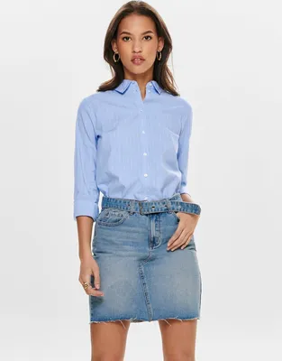Produktbild von JACQUELINE DE YONG Hemd Damen Baumwolle Hellblau GR53211 - Größe: 42