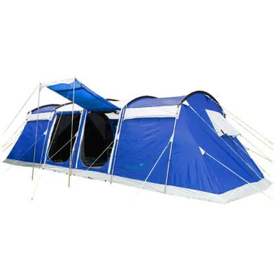 Produktbild von Skandika Tunnelzelt Montana 10 Personen | Camping Zelt mit/ohne eingenähten Zeltboden, mit Sleeper Technologie, 3-4 Schwarze Schlafkabinen