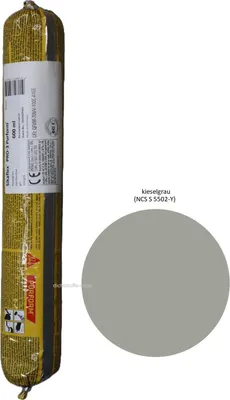 A sealant tube and a color swatch.