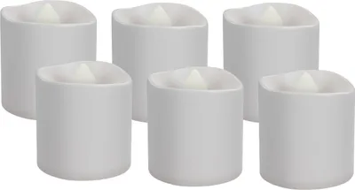 Produktbild von 6er-Set LED-Teelichter Kerzen-Set mit Fernbedienung, für den Innenbereich (IP20), warmweiß (2700 K), Aufladung über USB