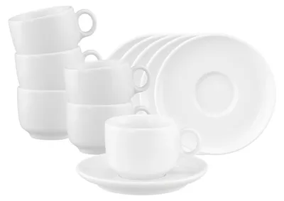 Produktbild von Seltmann Weiden Sento Home Espressotasse mit Untertasse 80 ml 6er Set Weiß