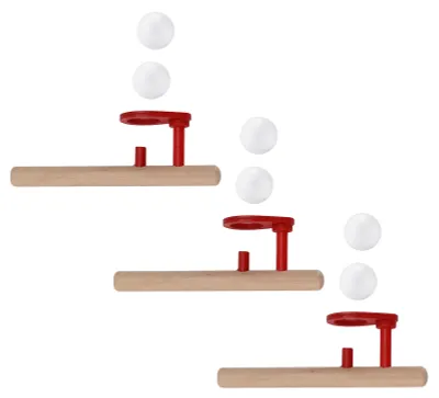 Immagine prodotto di 3 palline galleggianti per cerbottana, lucidate a mano, interamente in legno, giocattolo educativo per bambini