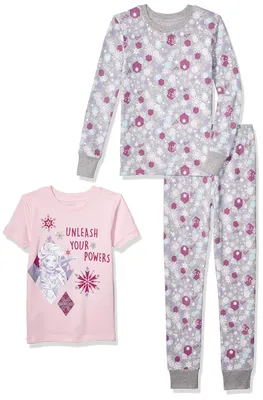 Immagine prodotto di A. Set pigiama per bambine Disney | Marvel | Star Wars, rosa/grigio, tema Frozen