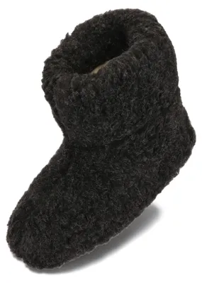 Produktbild von BeComfy Warme Hausschuhe Damen Herren Hüttenschuhe aus Schafwolle (Schwarz, EU S