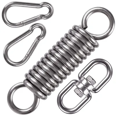 Produktbild von Sitzfeder Hängesessel Hängematte Schaukel - Edelstahl - Drehbarer Wirbel - Max. 230 kg - Universell für Hängestühle und Hängematten