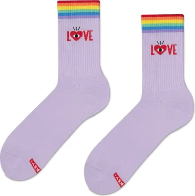 Produktbild von ZOOKSY - Socken für Valentinstag (41-46) I Liebe Bunte Baumwolle Socken I Uni-Socken für Erwachsene I Valentinstag Geschenk für Ihn I Lustige Socken mit Motiv - Love