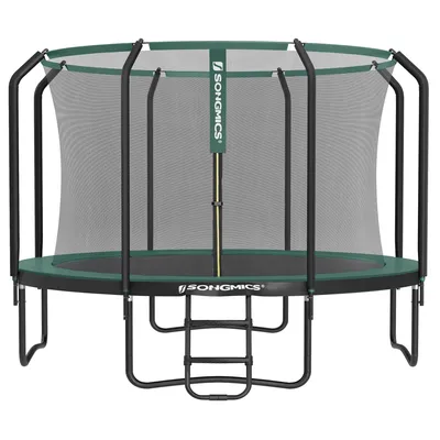 Produktbild von SONGMICS Trampolin rundes Gartentrampolin mit Sicherheitsnetz und Leiter, gepolstertes Gestell, für Kinder und Erwachsene