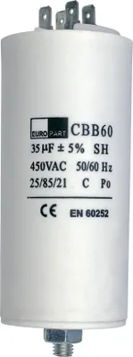 Produktbild von Anlauf Kondensator mit Steckfahnen 35,00 µF 450 V ua. für elektrische Hausgeräte