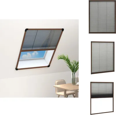 Produktbild von vidaXL Insektenschutz-Plissee für Fenster Aluminium Braun 80x100 cm -  Fliegengitter