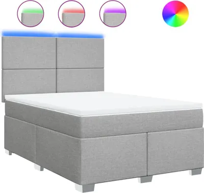 Produktbild von vidaXL Boxspringbett mit Matratze Hellgrau 160x200 cm Stoff