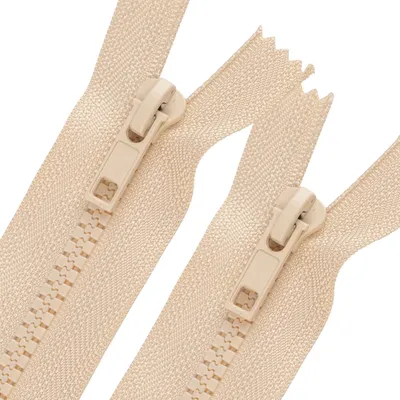 Produktbild von 2 Reißverschlüsse Plastik Kunststoffprofil 5mm 16cm unteilbar Autolock Farbwahl,2 Stück | hellbeige