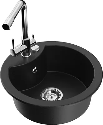 Produktbild von Mexen Diego 1-Becken-Granit-Spüle mit Mischbatterie Duero, Schwarz - 6512-77-671600-00